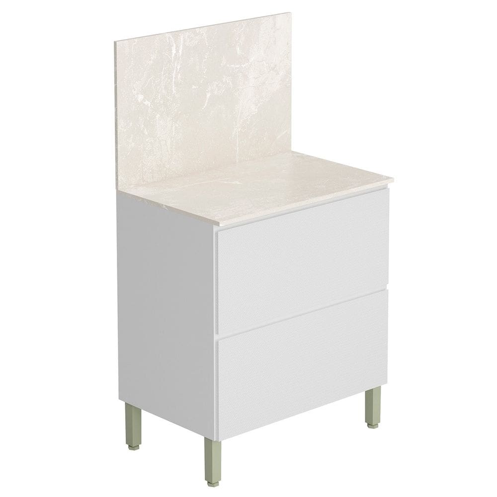 Balcão de Cozinha Com Tampo 80cm 1 Porta Minsk K02 Branco - Mpozenato