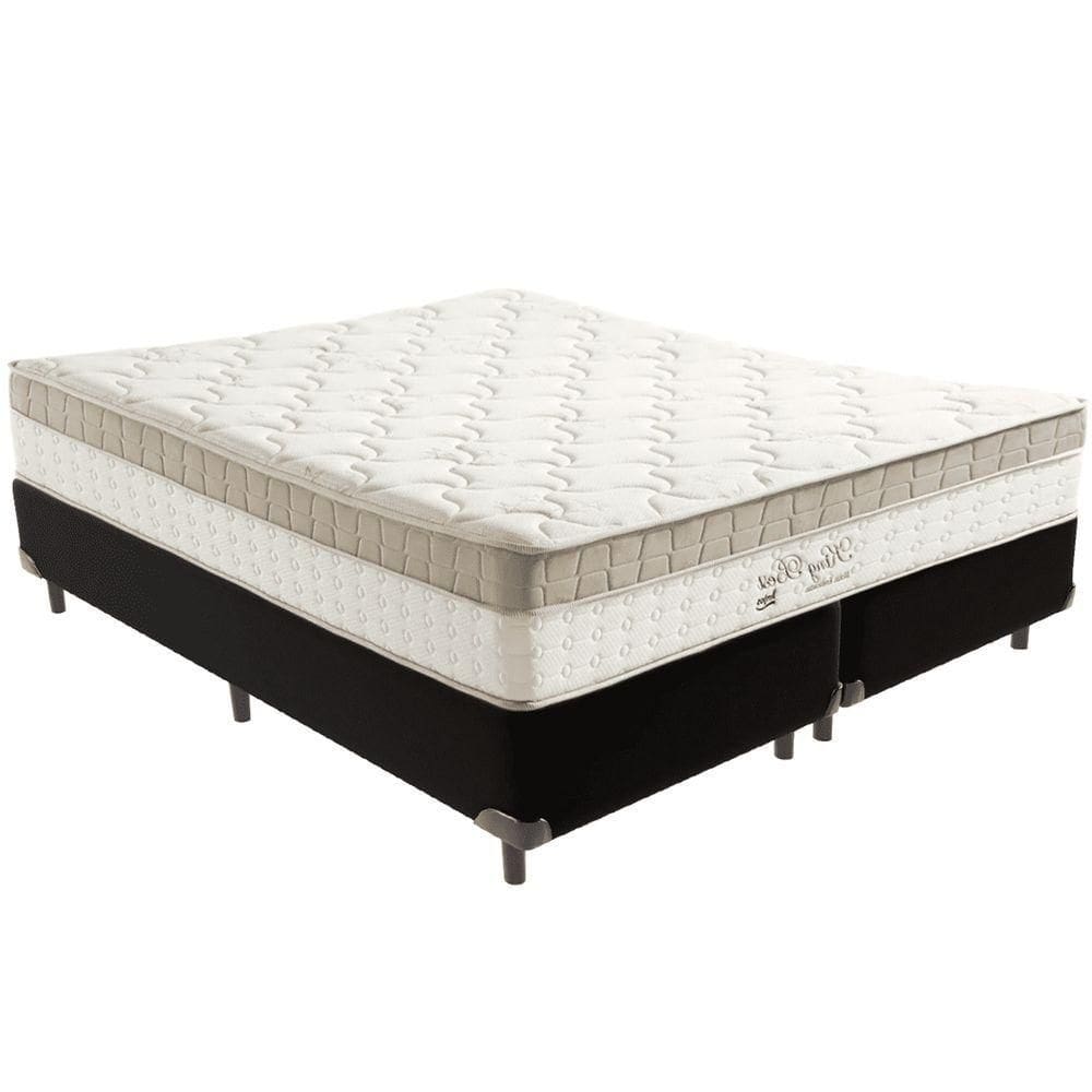 Cama Box Preto E Colchão King Best Molas Ensacadas Queen 158x198x33 Anjos