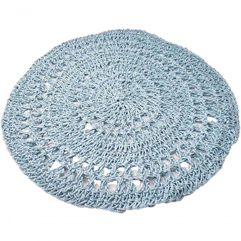 Kit 4 Sousplats Yoi Tricot Azul Glacial 38cmx38cm