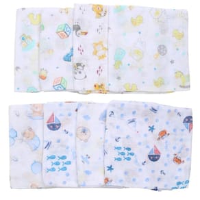 Kit 10 Pano De Boca Fraldinha Estampada 35X35Cm Comum Menino