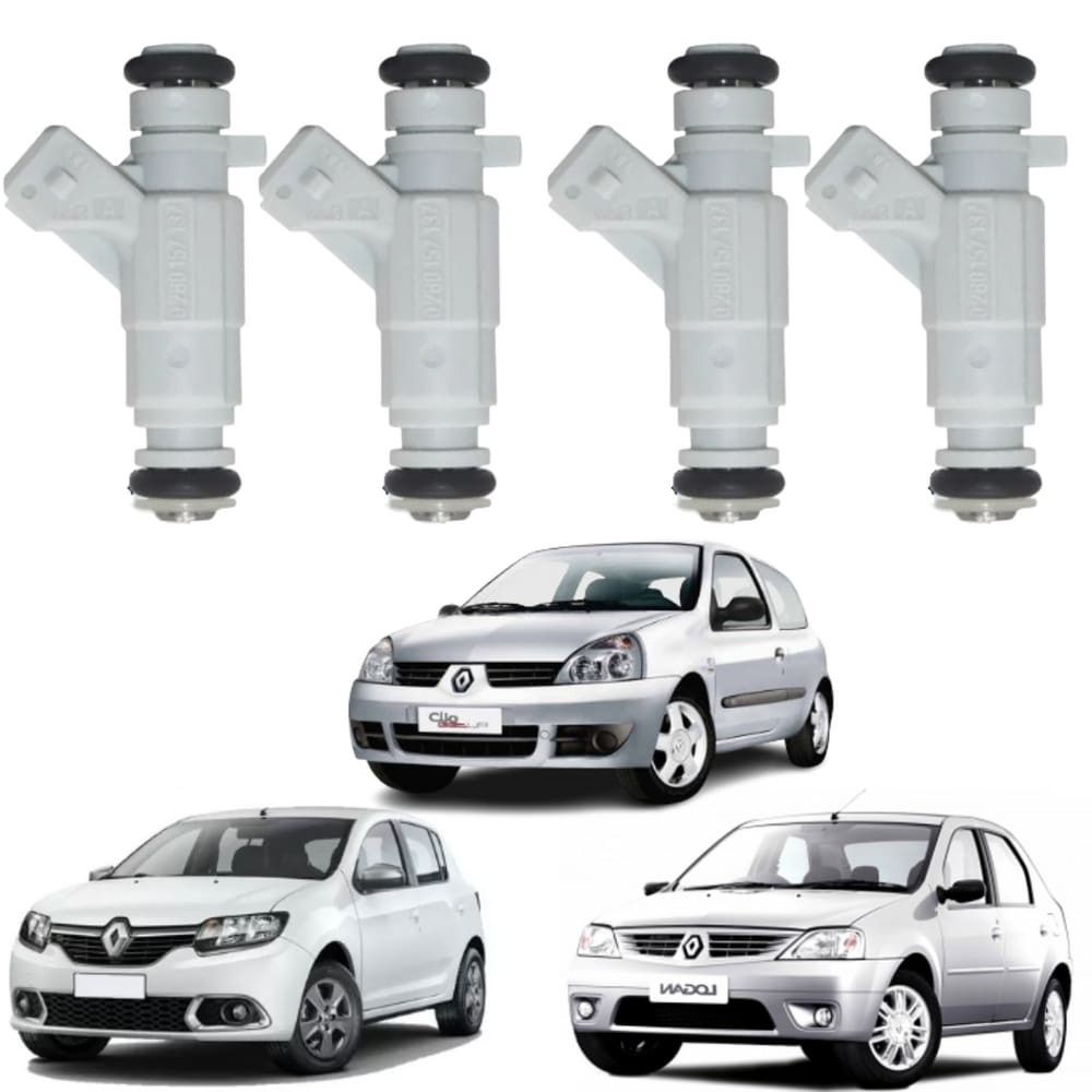 4 Bicos Injetores Renault Sandero Logan Clio 1.0 2012 a 2016
