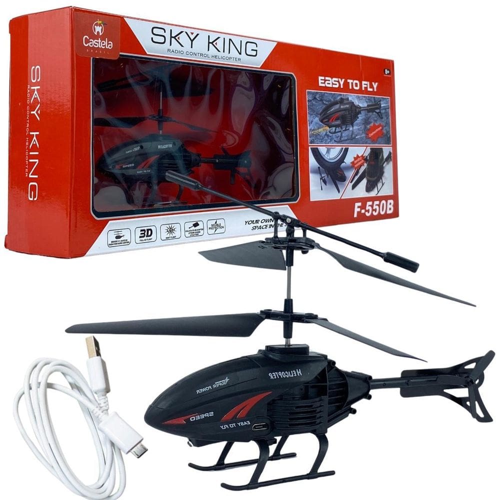 Brinquedo Helicóptero De Controle Remoto Preto - Castela