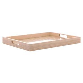 Bandeja Mdf Retangular E Fundo Treliça Vidro 40X30Cm Bancada