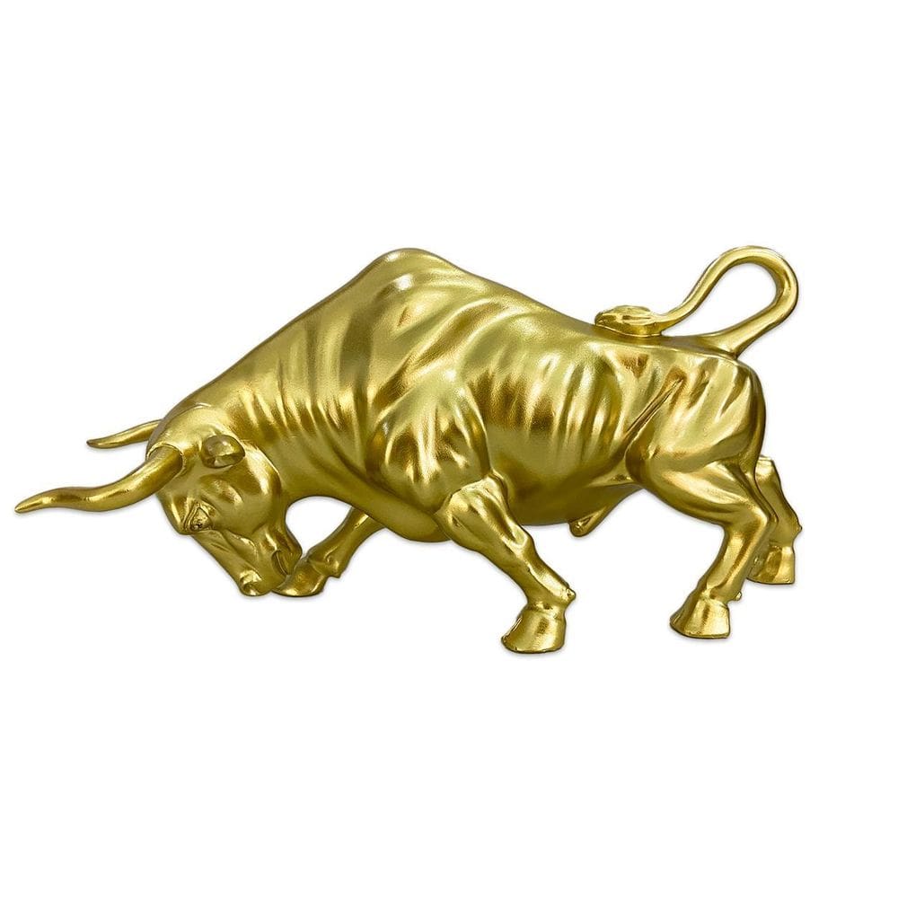 Estatueta Touro Wall Street Dourado Casa Escritório
