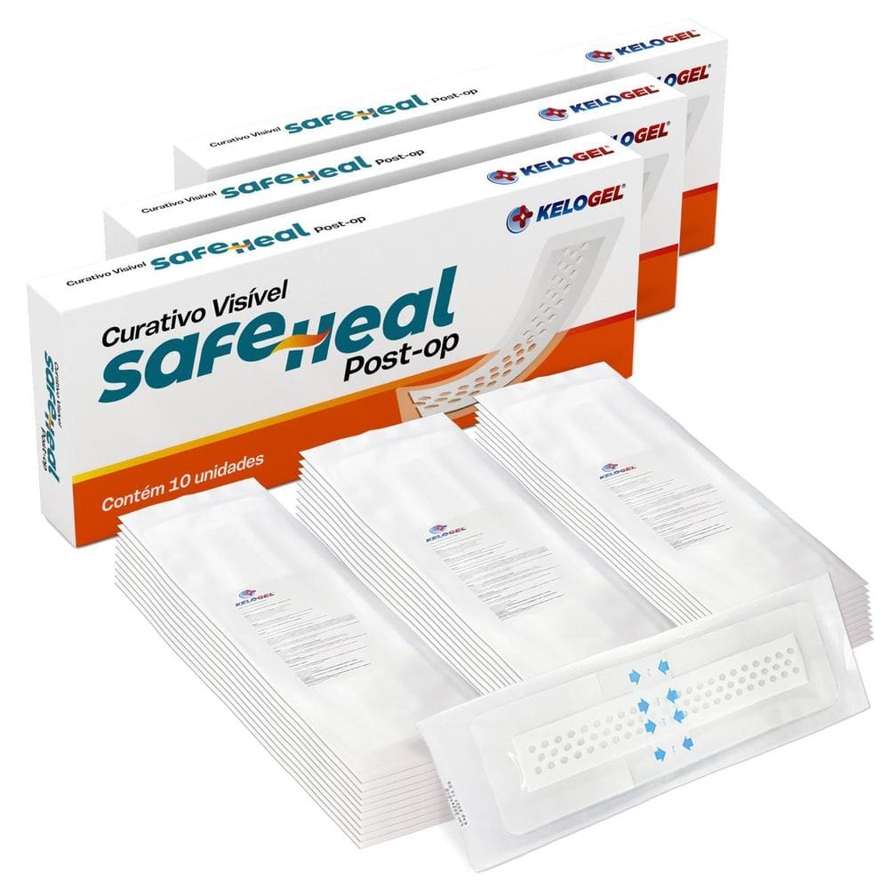 Curativo Visível Safe Heal Post-Op 10X30  5X25  30Un Kelogel