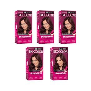 Coloraçao Biocolor Creme 5.6 Vermelho Glamuroso - Kit C/5Un