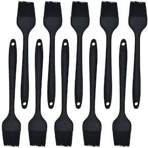 Pincel Culinario De Silicone Preto Kit 10 Un