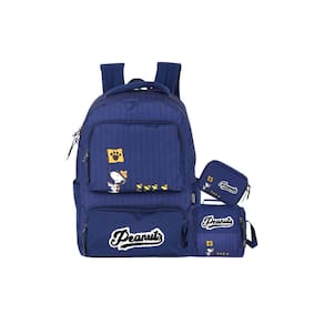 Kit Mochila Costas + Lancheira + Estojo Box Snoopy - Azul
