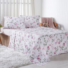 Jogo de Cama Casal 4 Pçs 150 Fios Super Macio 100% Algodão