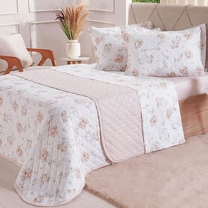 Kit Colcha Solteiro 200 Fios Estampada 160x240cm