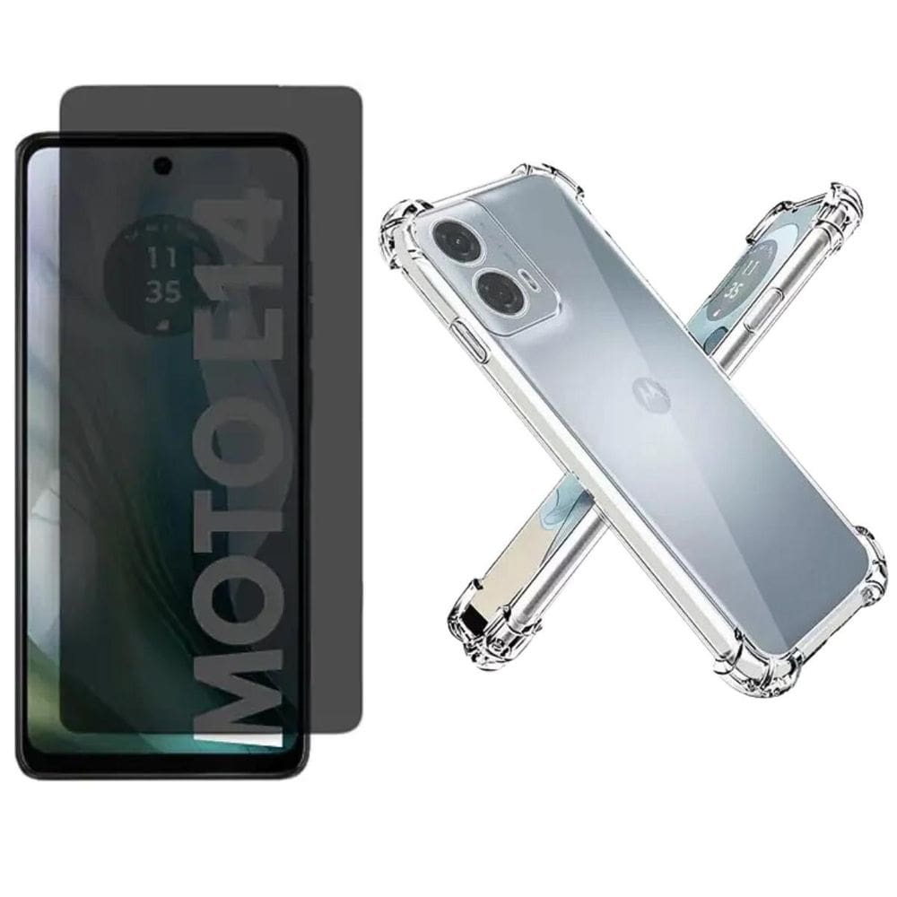 Capinha Moto E14 + Película Privacidade - Armyshield