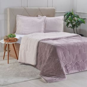 Edredom Sherpa King Dupla Face 240x260cm