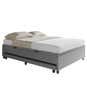 Bicama Casal Box com Baú 138x188cm Samy S05 Linho Cinza - Mpozenato