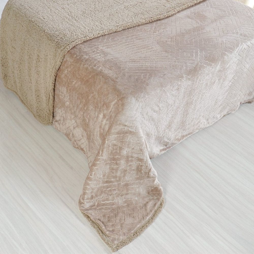 Manta Sherpa Realce King Dupla Face 240x260cm