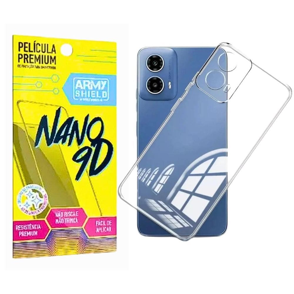 Capinha Moto E14 + Pelicula 9D Cerâmica Indestrutível