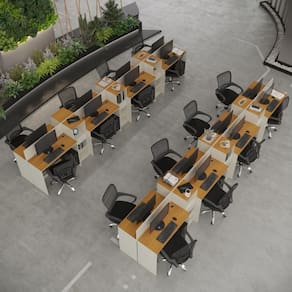 Estação de Trabalho 16 Lugares Smart Office 16 Mesas 12 Armários Livreiro