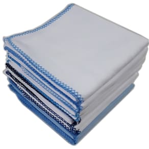 Cueiro Flanelado Liso Gigante Com Crochê 80X80Cm Azul