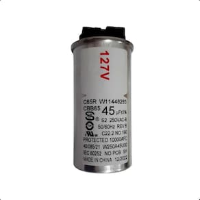 Capacitor Lavadora Consul Brastemp 127 Volts 45Uf W10819782