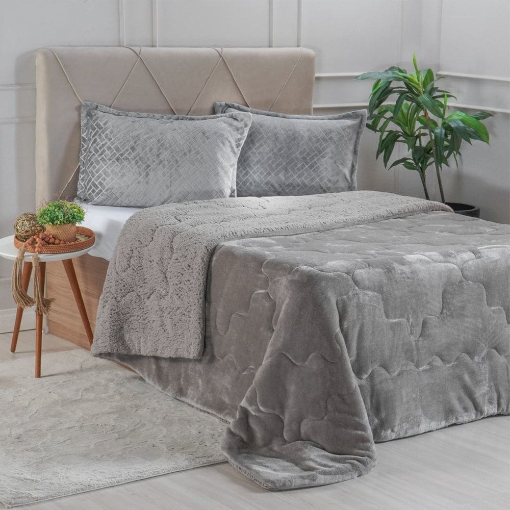 Edredom Sherpa Casal Dupla Face 180x220cm
