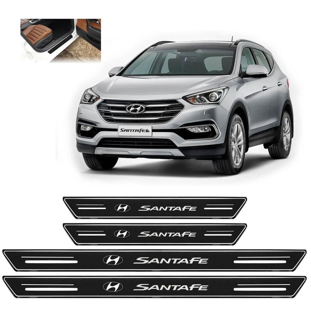 Soleira Platinum Hyundai Santafé 4 Pçs Preto Sp159