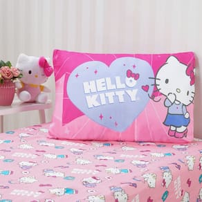 Jogo de Cama Solteiro 2 Pçs Hello Kitty 88x188x30