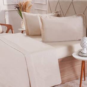 Jogo de Cama King 200 Fios Liso 4 Pçs 193x203x35