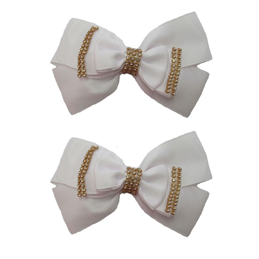 Laço Branco De Cabelo Adulto Elegante De Luxo 2 Unidades-No