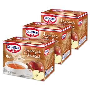 Chá Dr. Oetker Maçã E Canela Kit 3 Caixas 10 Saquinhos