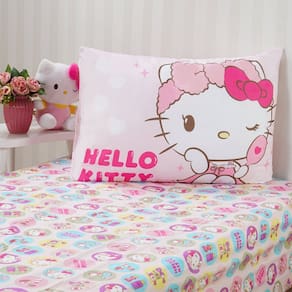 Jogo de Cama Solteiro 2 Pçs Hello Kitty 88x188x30
