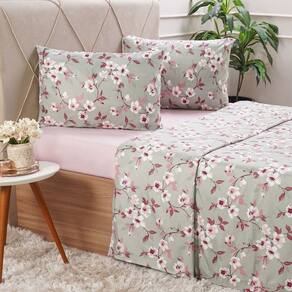 Jogo de Cama Solteiro Cotton Touch 3 Peças 88x188x30cm