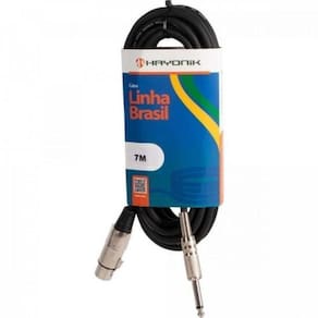 Cabo Para Microfone Linha Brasil XlrF X P10 7M Preto Hayonik