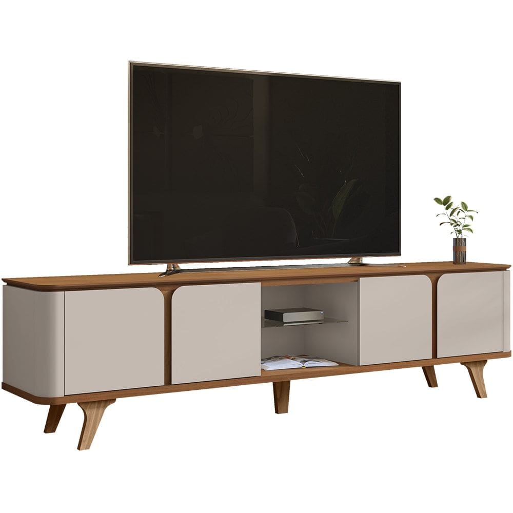 Rack Bancada Para TV 60 Pol 217 cm 11097 Cedro Off White DCASA