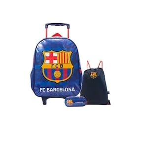 Kit Mochila Rodinha + Estojo + Mochila Saco Barcelona