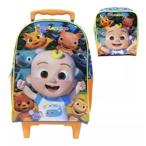 Mochila De Rodinhas E Lancheira Xeryus 16 Cocomelon X2
