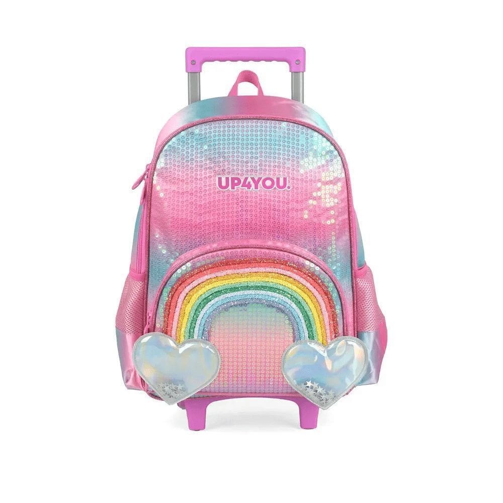 Mochila Com Rodas Arco Íris - Rosa - Up4you