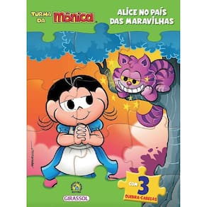 Turma Da Mônica Livro Quebra-cabeça - Alice No País Das Maravilhas - Com 3 Quebra-cabeças