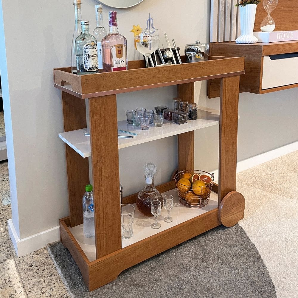 Carrinho Bar Rose Artely