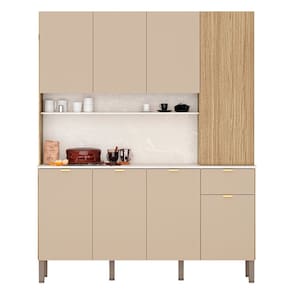 Cozinha Compacta 8 Portas 161cm Soul K02 Freijó/Vanilla - Mpozenato