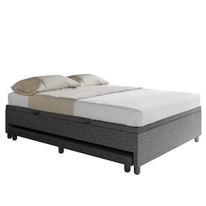 Bicama Casal Box com Baú 138x188cm Samy S05 Linho Preto - Mpozenato