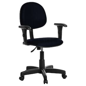Cadeira Escritorio Executiva Com Braço Em Crepe Azul Marinho