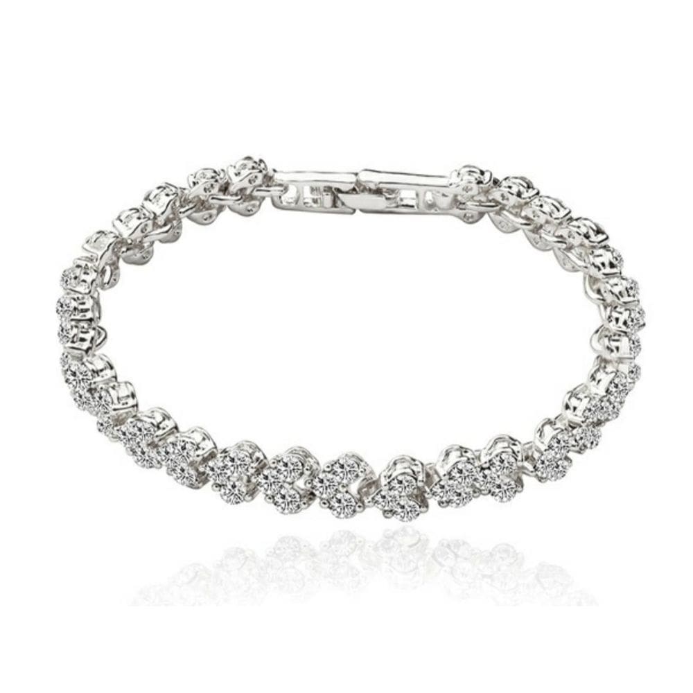 Pulseira Feminina Bracelete Cor Prata Presente Para Namorada