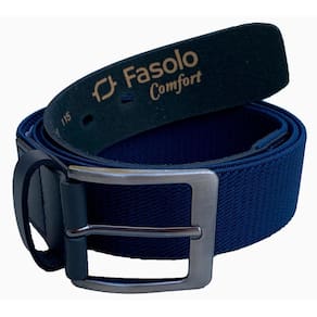Cinto Masculino Elástico De Couro Fivela Fasolo Marinho 105