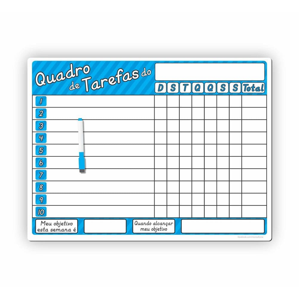 Painel Magnético - Quadro De Tarefas Educativo Azul 1 Irmão
