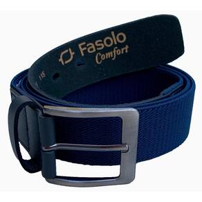 Cinto Masculino Elástico De Couro Fivela Fasolo Marinho 105