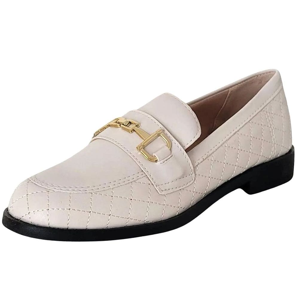 Sapato Feminino Estiloso Conforto Adorno Metalizado Sua Cia