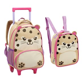 Conjunto Mochila De Rodinhas E Lancheira Térmica Zoop Chita