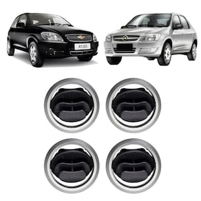 Kit Difusor Grade Ar Celta Prisma 07-16 Prata/Preto 4 Pçs