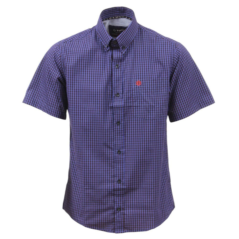 Camisa Masculina Manga Curta Xadrez Roxo Tuff 37617