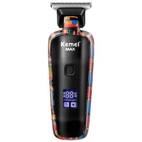 Máquina De Cortar Barba Cabelo Kemei A Bateria Visor Digital
