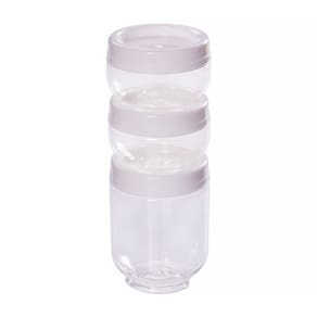 Conjunto 3 Potes Porta Tempero Condimento Gire e Trave Branco 9099 - Plasútil
